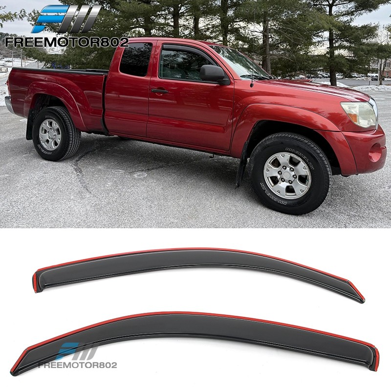 For 05-15 Toyota Tacoma Extended Cab In Channel Window Visors Deflectors Shade