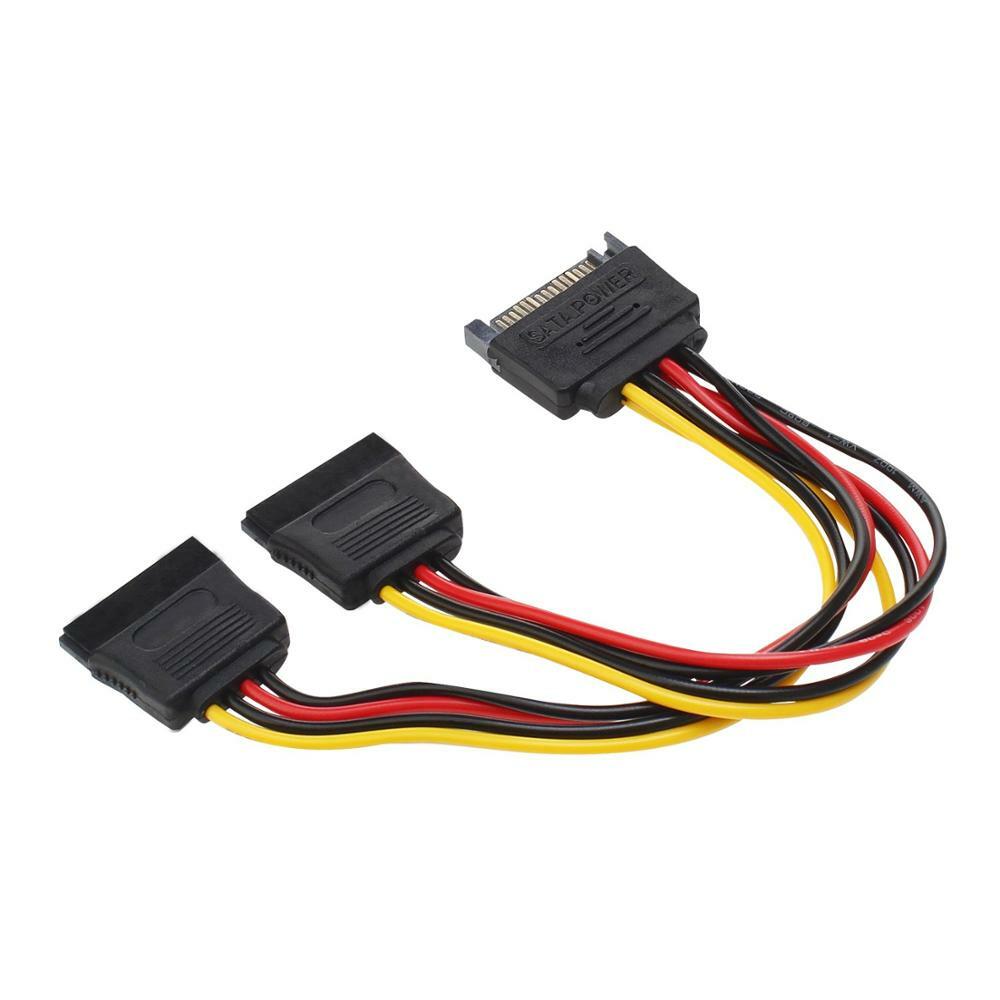 SATA 15pin Power Y Splitter Male to 2 Female Cable 15 Pin Cord Adapter Connector