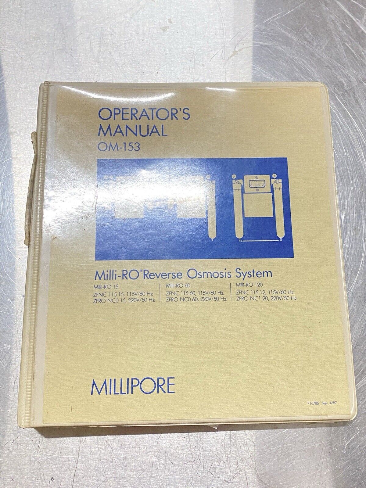 Millipore Milli-RO Reverse Osmosis System OM-153 - Users Guide / Manual