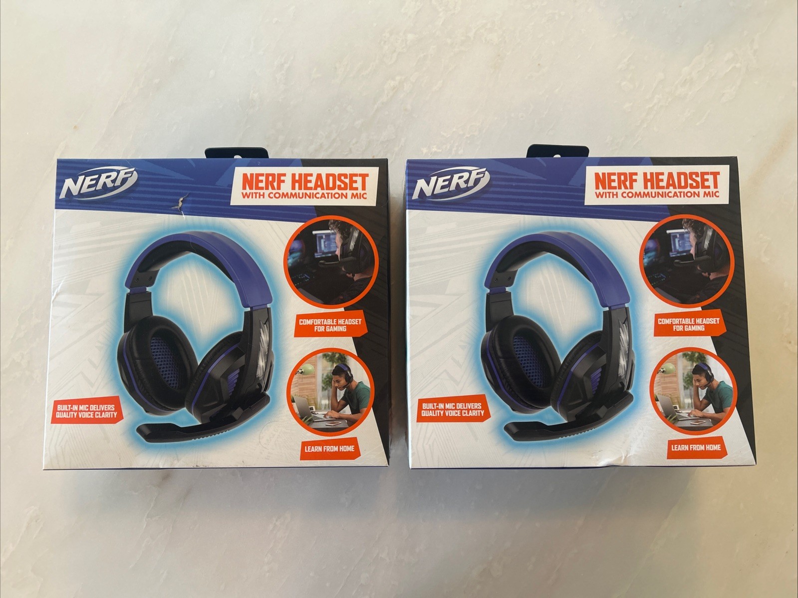 New - 2x - Nerf Gaming Headphone, Black/Blue GAM83056A-BLU-STK-6