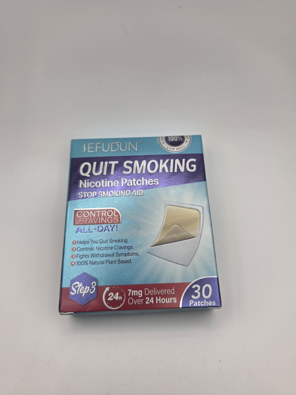 Quit Smoking Support Patches Step 3 7mg 24 Hour 30 Patches Natural Plant Based