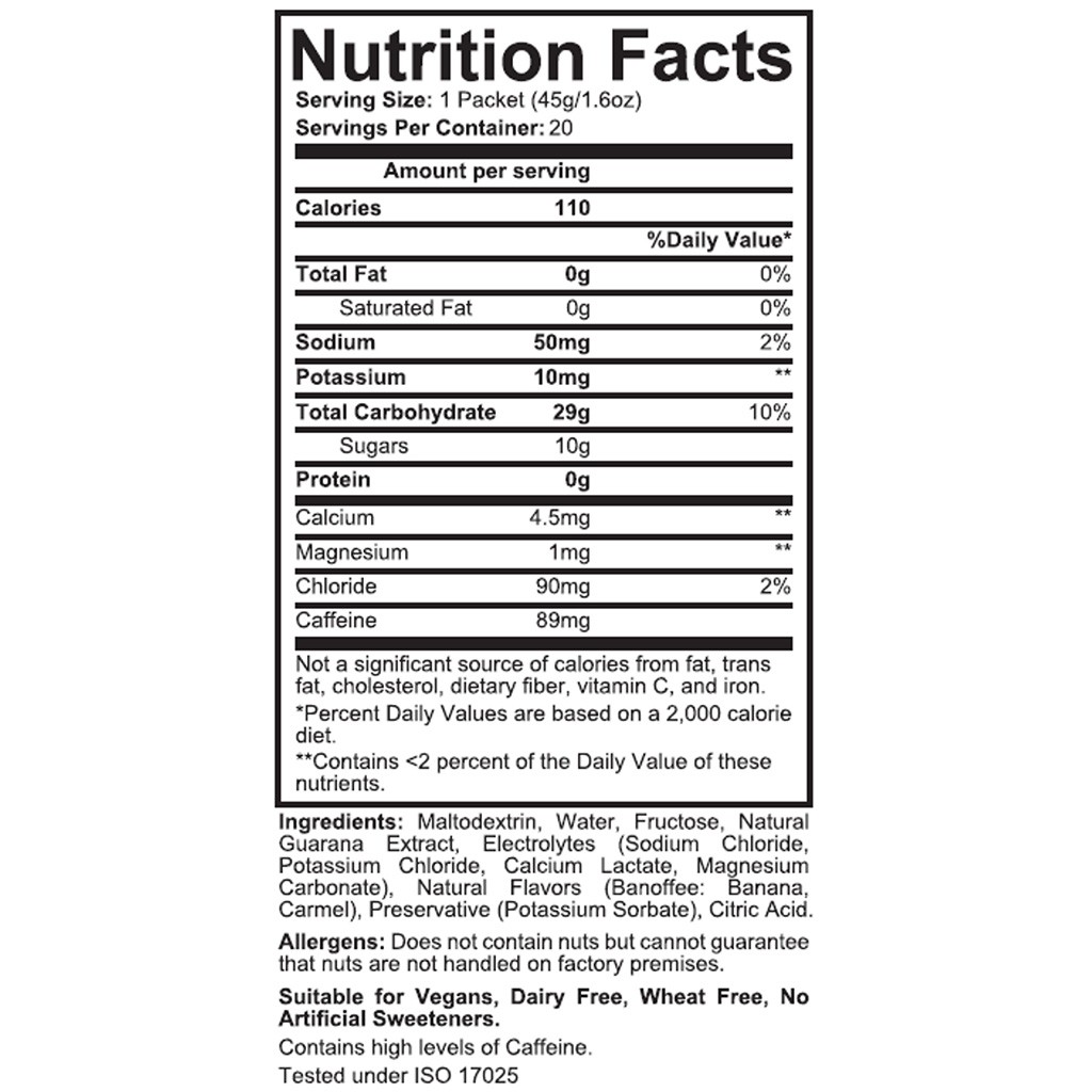 Torq Caramel Latte Organic Energy Gel - High-Potency, Electrolyte, Vegan,