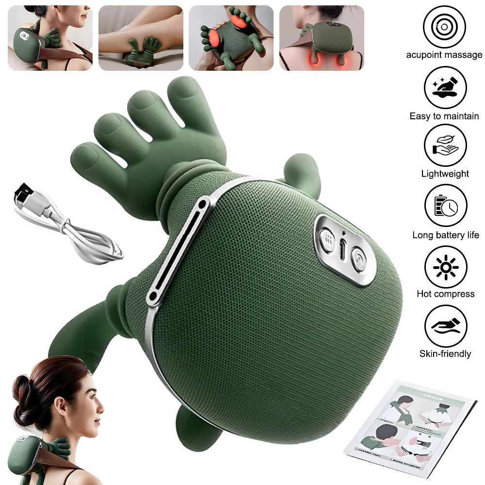 Bionic Heated Neck and Back Massager Electric Deep Tissue 4D Kneading Massage