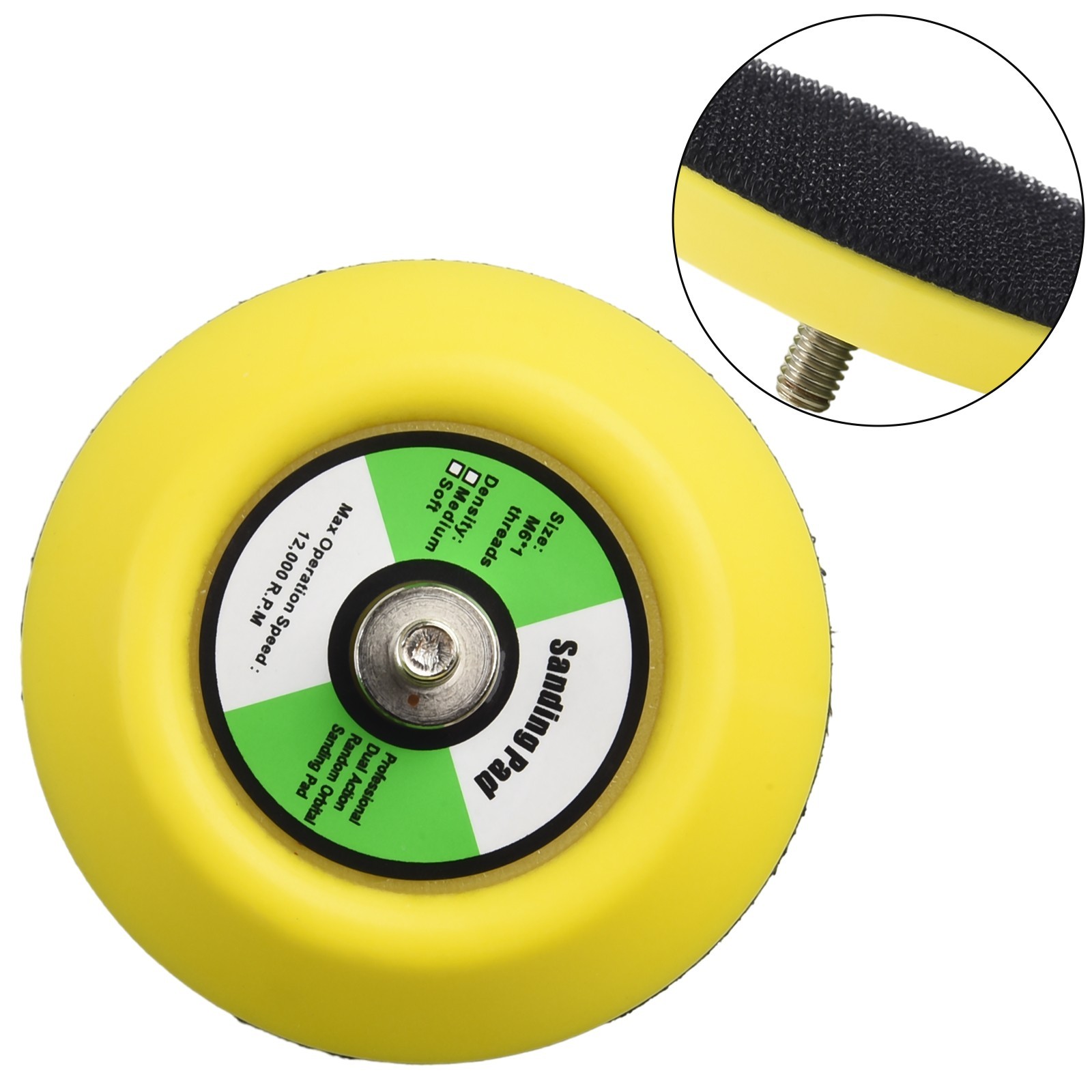 5pcs/ 3 75mm Hook& Loop Sanding Polishing Backing Pad M6 Thread/ For Air-Sander