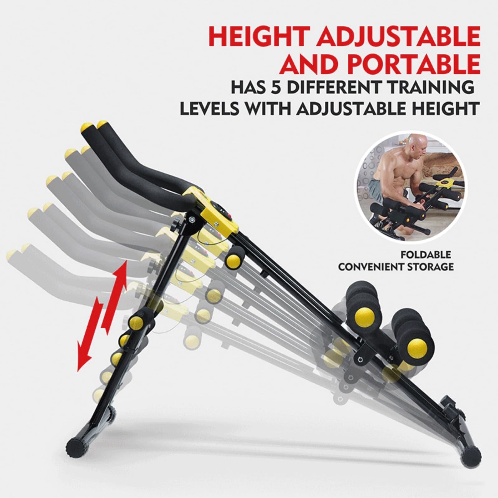 Magic Bb Foldable Ab Workout Machine For Home Gym Adjustable Core Waist Trainer