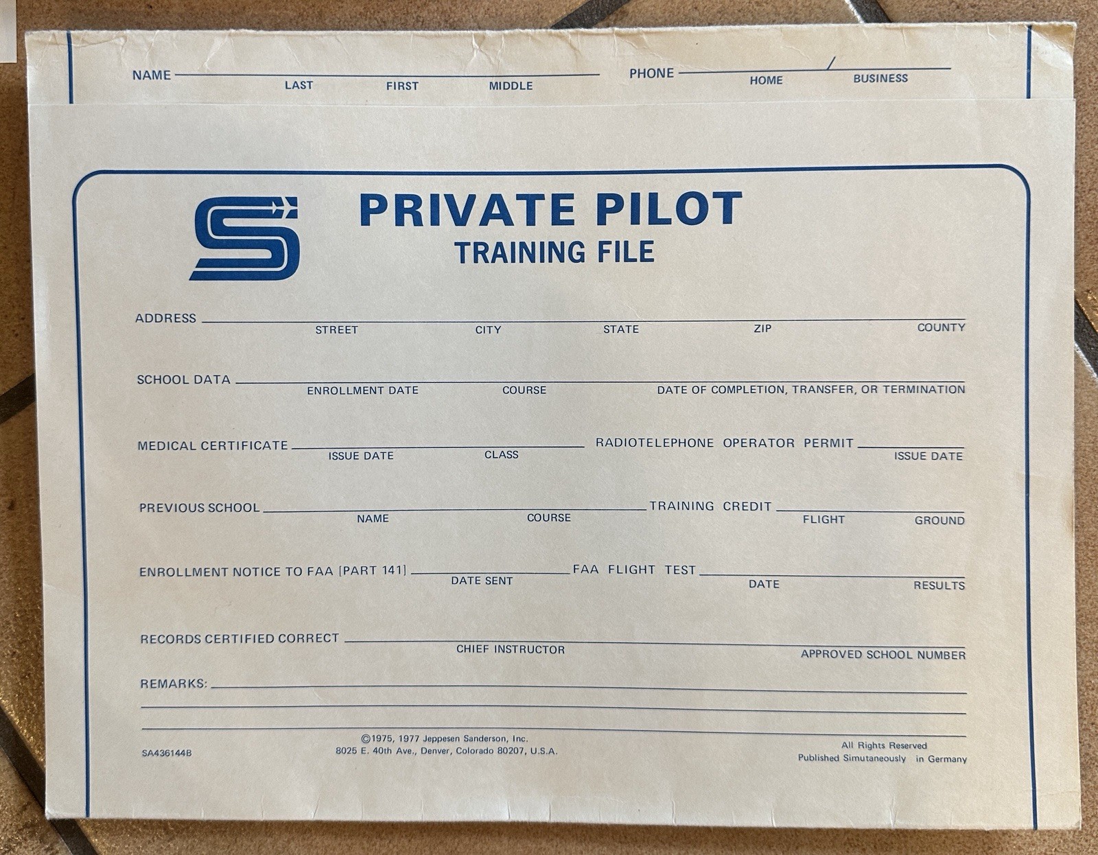 Jeppesen Sanderson Private Pilot Flight Training System Kit & Bag