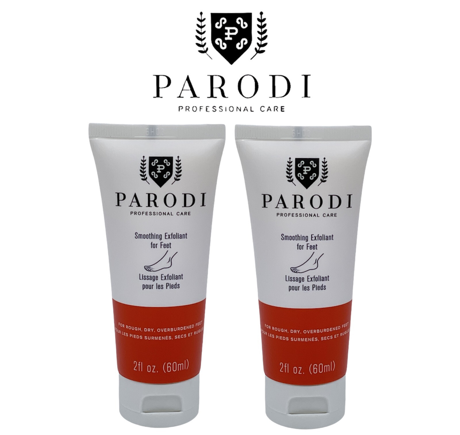 2 Pack Parodi Swiss Smoothing Foot Exfoliant 2 oz Rough Dry Feet Menthol