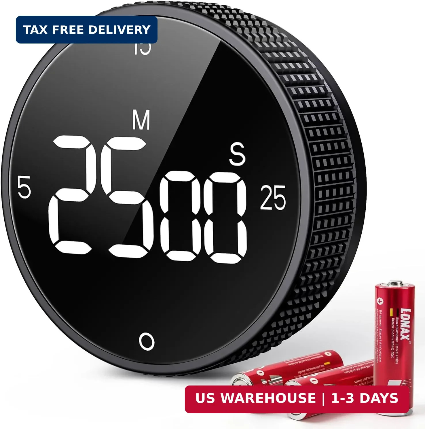 Digital Kitchen Timer Magnetic Large LED Countdown Rotating Cooking Study Timer