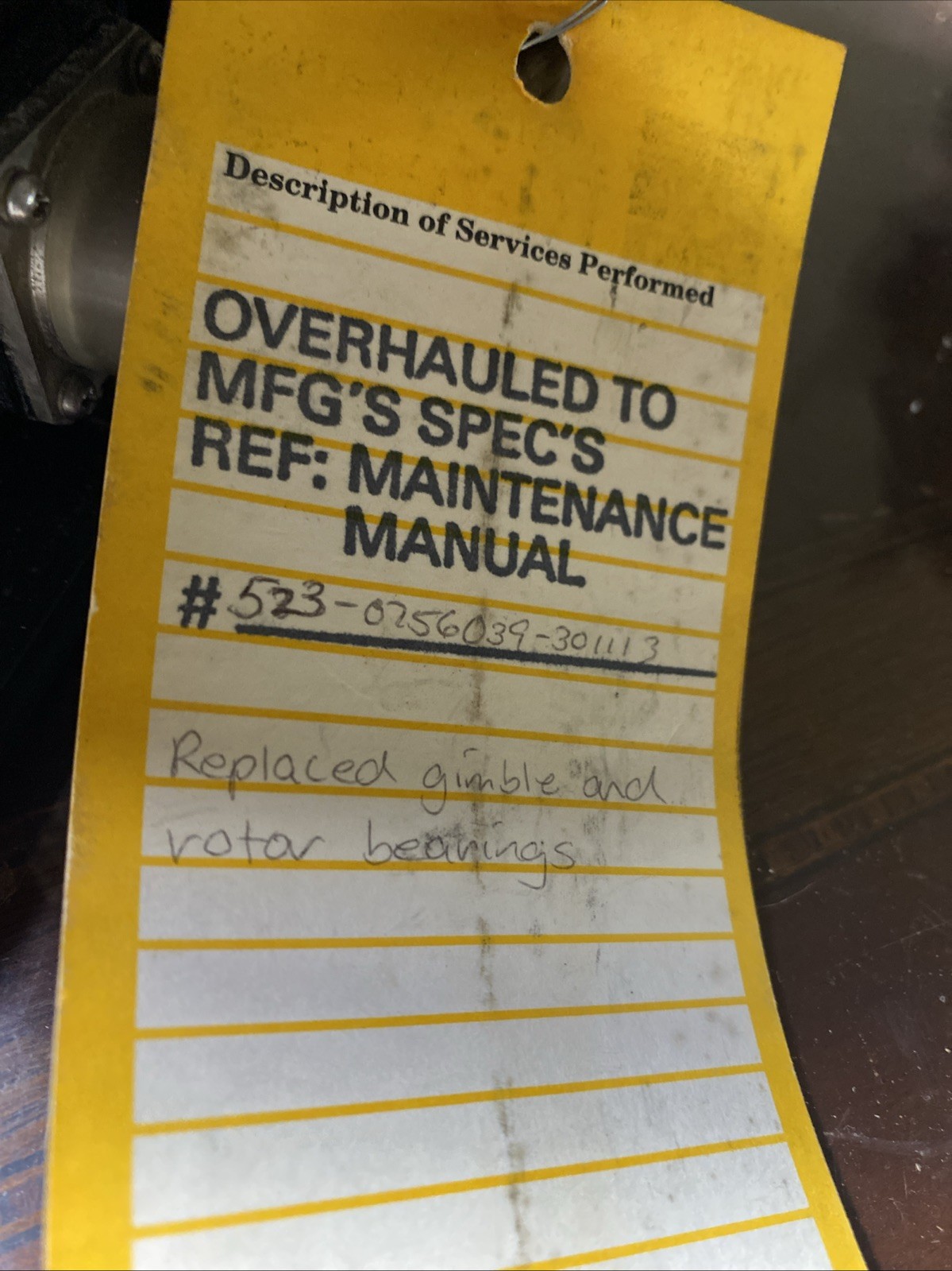 Repaired 522-2576-000 Collins 332D-10 Vertical Reference Gyro