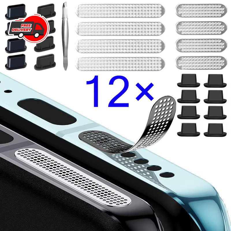 12PCS Anti Dust Cover Phone Speaker Dustproof Mesh Adhesive Sticker for iPhone