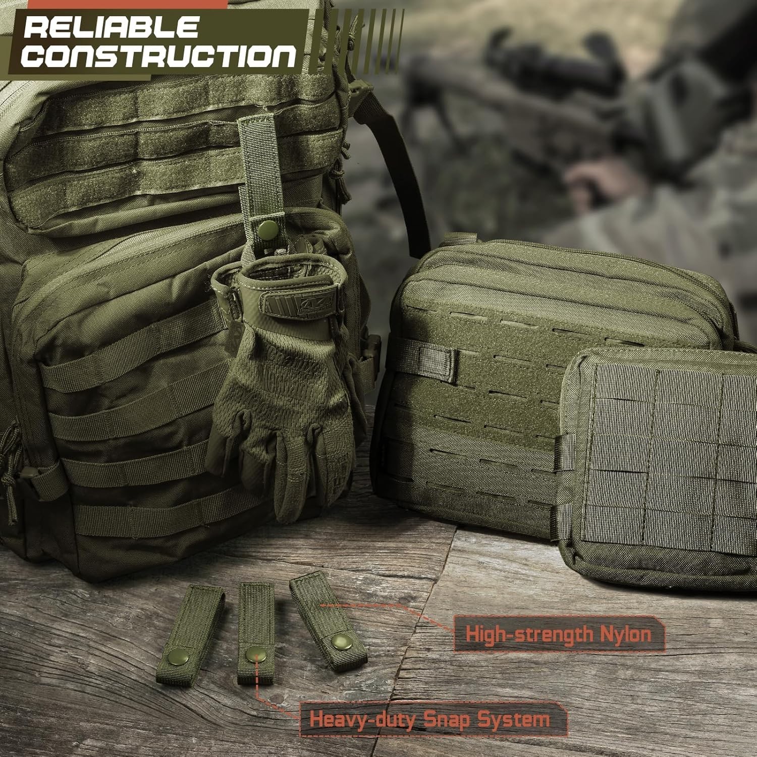 Durable Nylon Molle Straps 4" - Essential for Tactical Bag Customization
