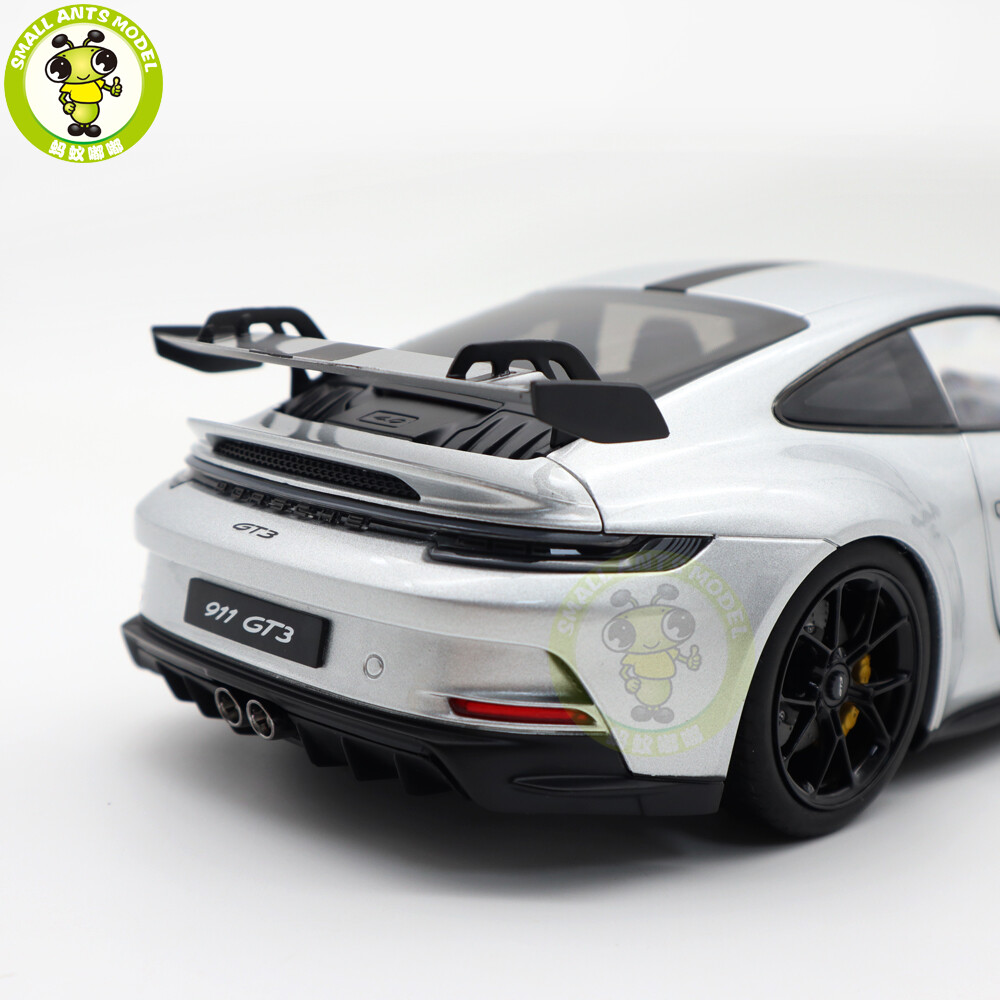 1/18 Porsche 911 992 GT3 2021 Norev 187317 Silver Black Strips Diecast Model Car