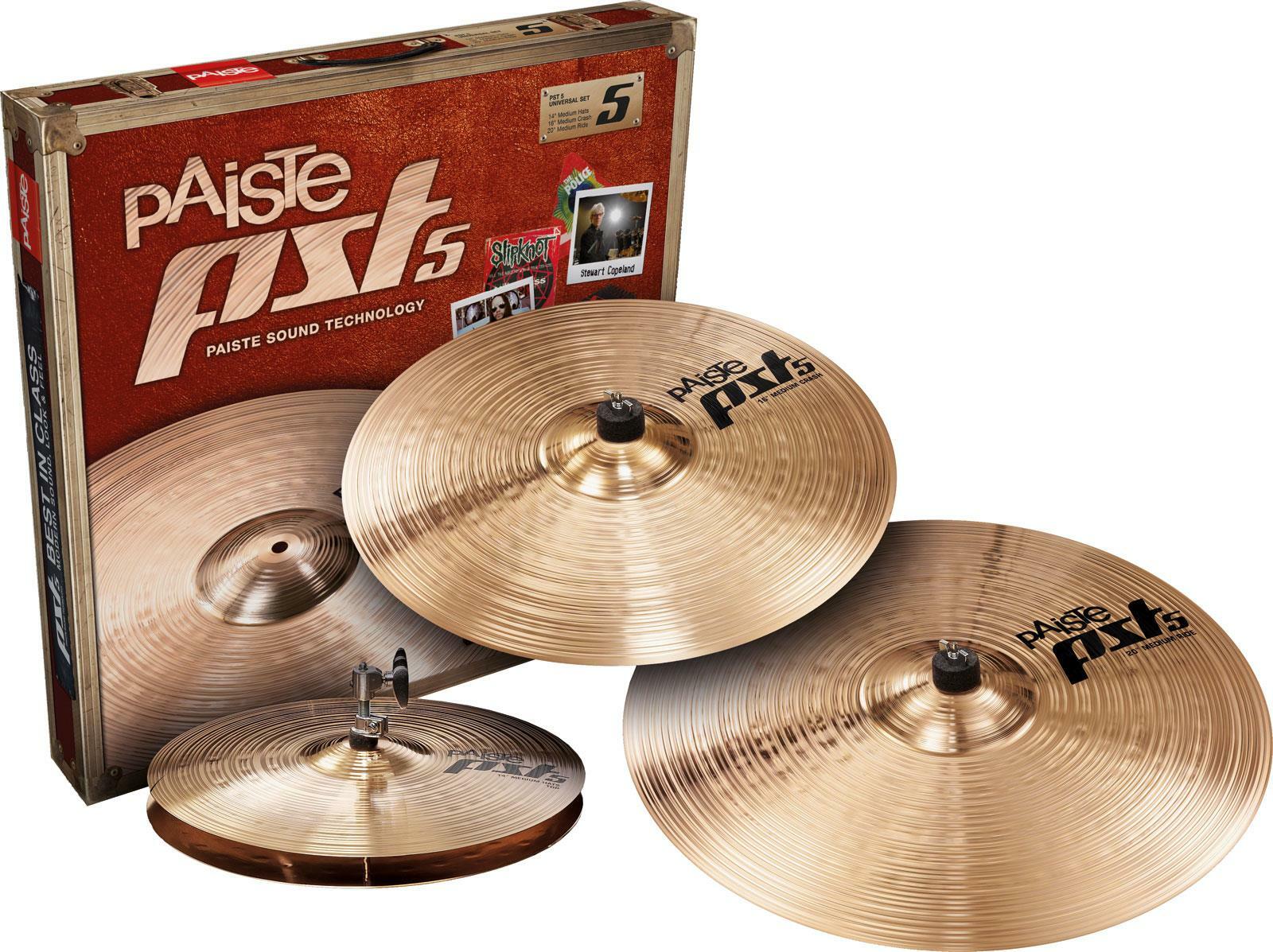 Paiste PST5 5 Piece Universal Cymbal Set/Free 10" Splash/Brand New