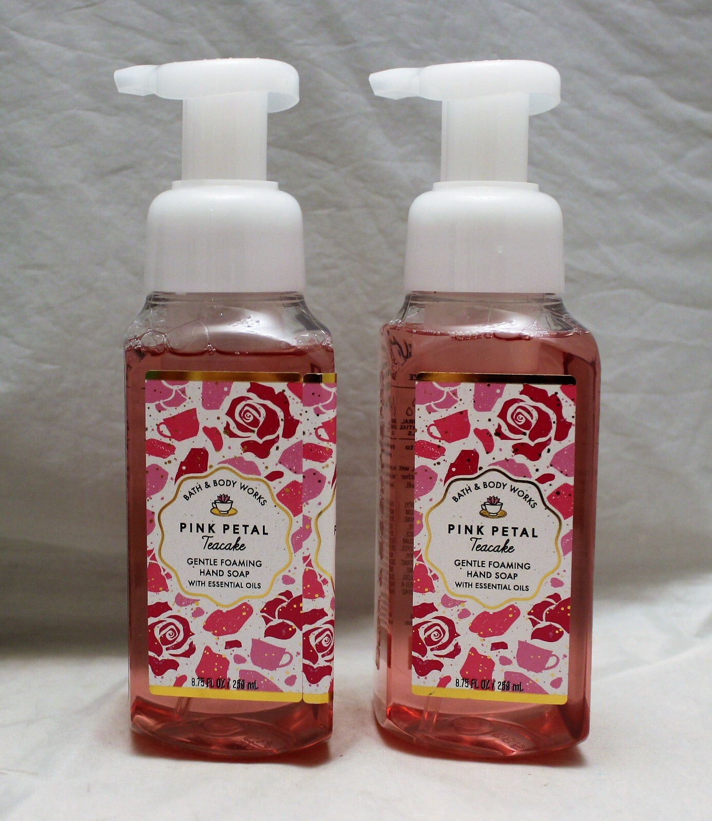 Bath & Body Works Pink Petal Teacake Gentle Foaming Hand Soap X 2