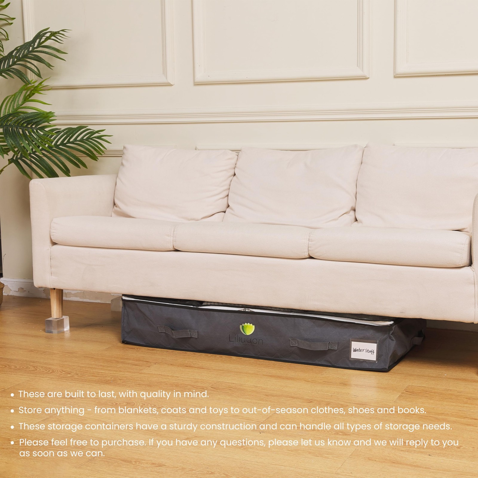 Modern Rectangular Underbed Storage Bin 6 Count Large 540l Total Volume Black