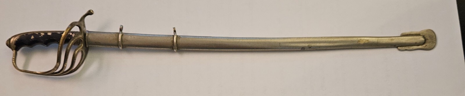 VINTAGE GENUINE U.S. ARMY LETTER OPENER: ARMY SWORD WITH SCABBARD LETTER OPENER