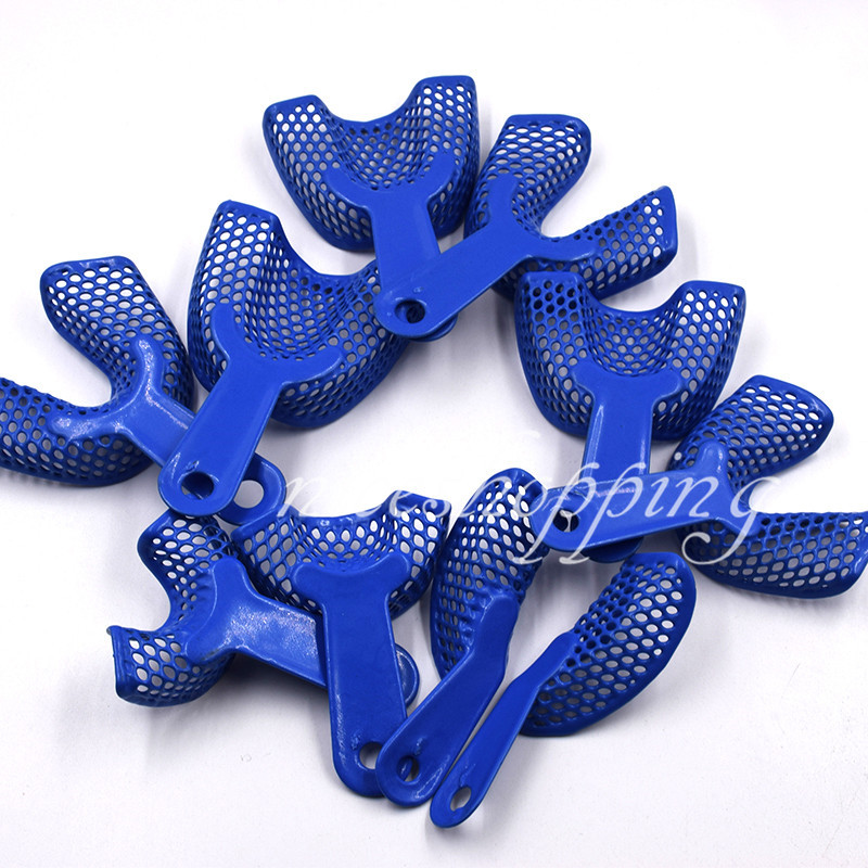 10 Pcs Dental Plastic-Steel Impression Trays Denture Instruments Materials