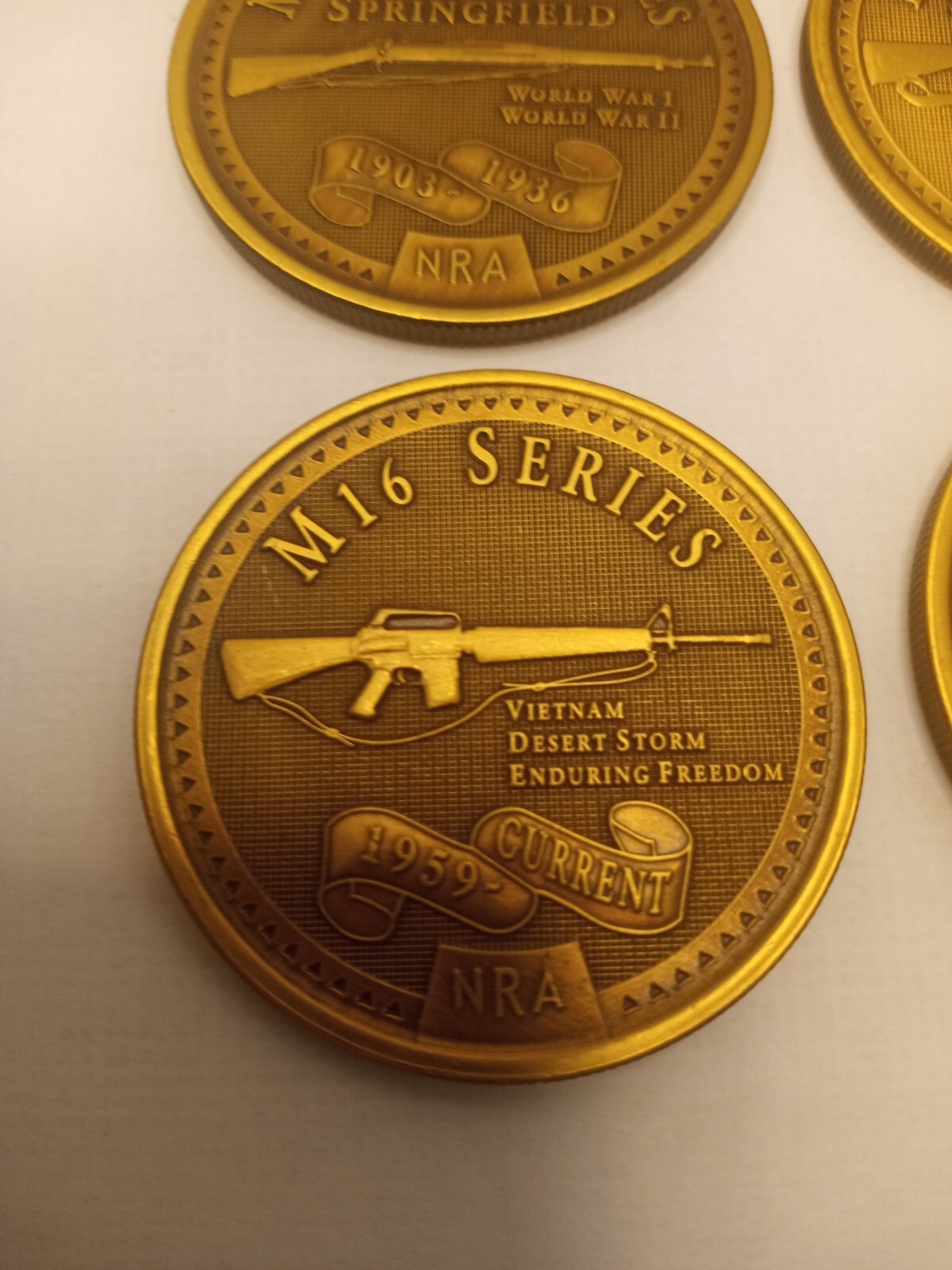 NRA Coins World War I II, World War II,Vietnam,desert Storm 4pc 1936 57 59 64