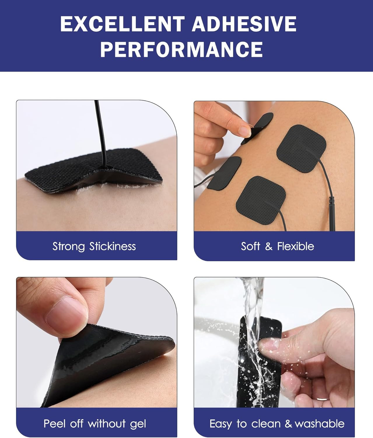TENS Unit Replacement Pads, Reusable Self-Adhesive Electrodes Pads 20 Pac