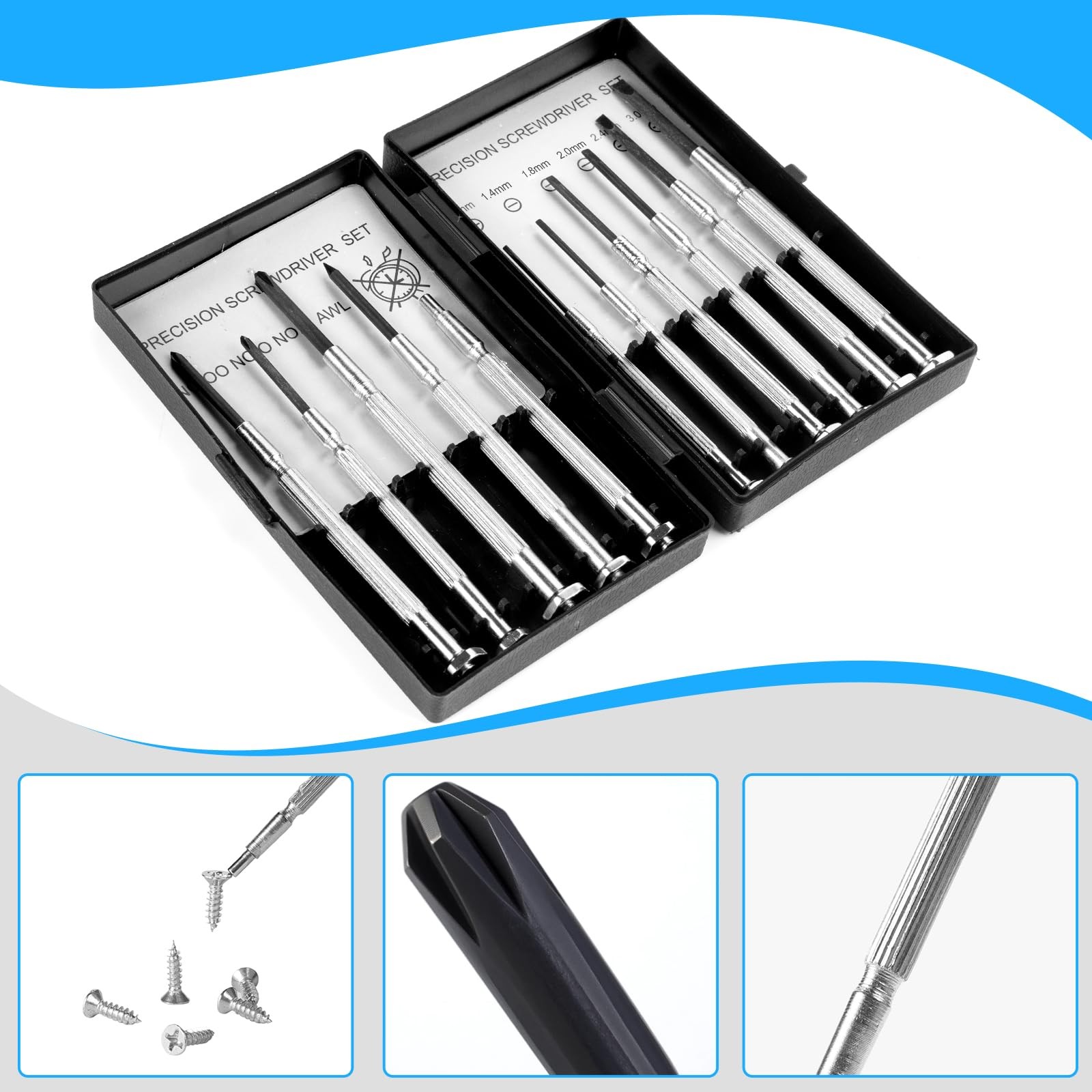 11 Pcs Small Precision Screwdriver Set, Tiny Mini Silver