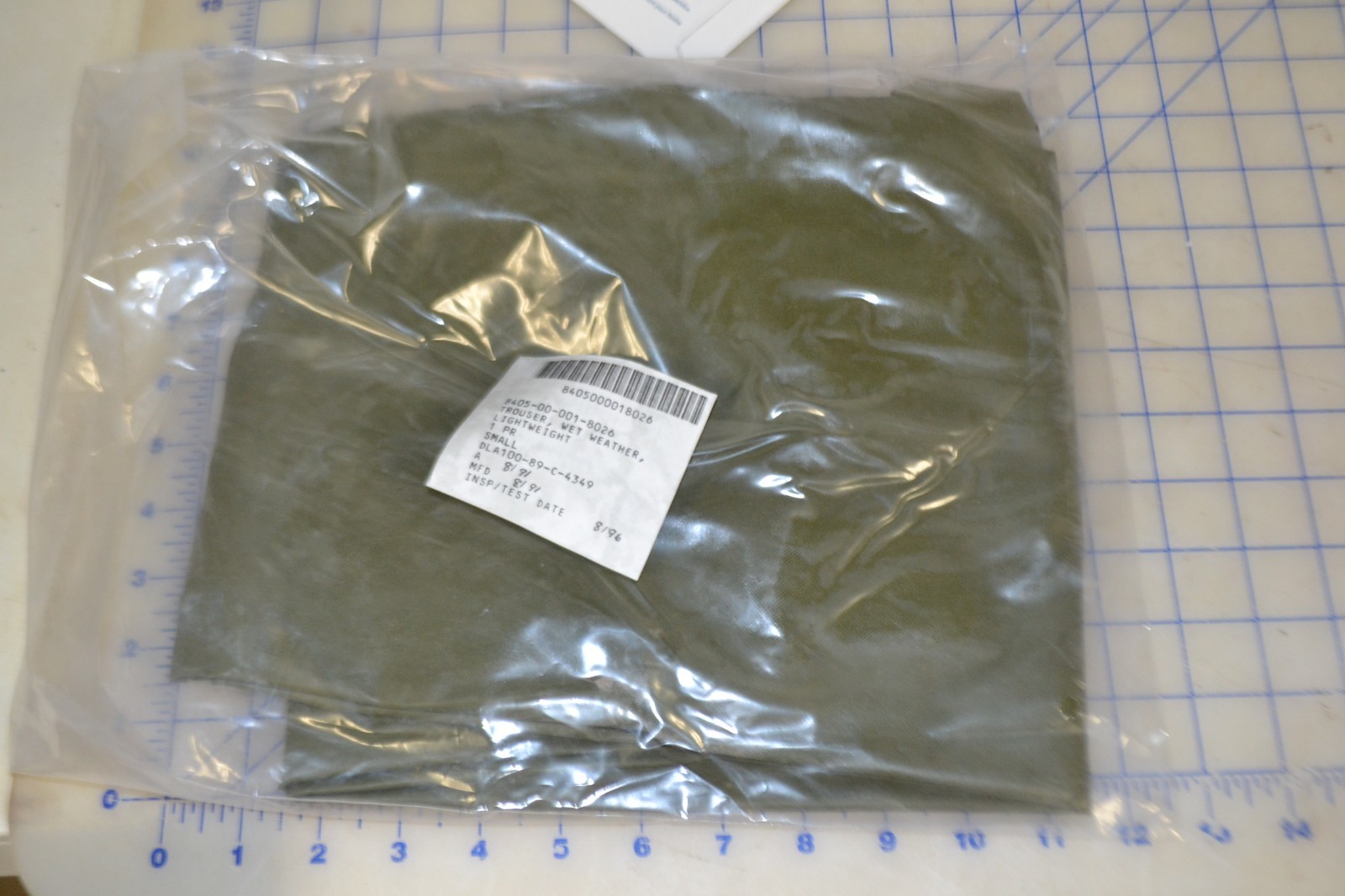 *small wet weather trousers lightweight vintage SMELL new unused military pants