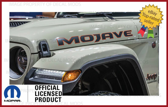 2018 - 2025 Jeep MOJAVE Hood Decals Graphics Stickers JT Dark Gray Orange FJ6T3