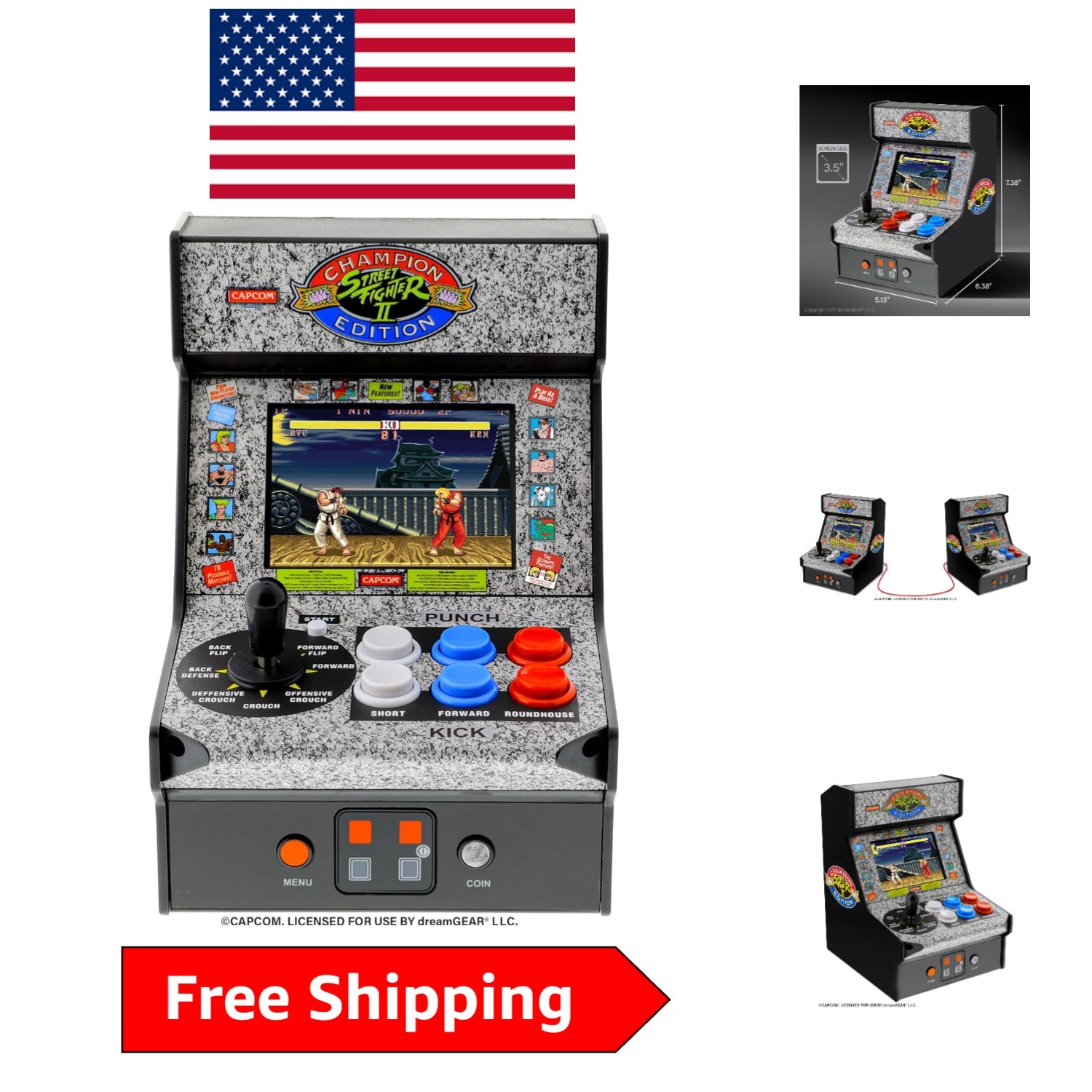 Authentic Street Fighter II Champion Edition Mini Arcade Machine - Nostalgic Joy