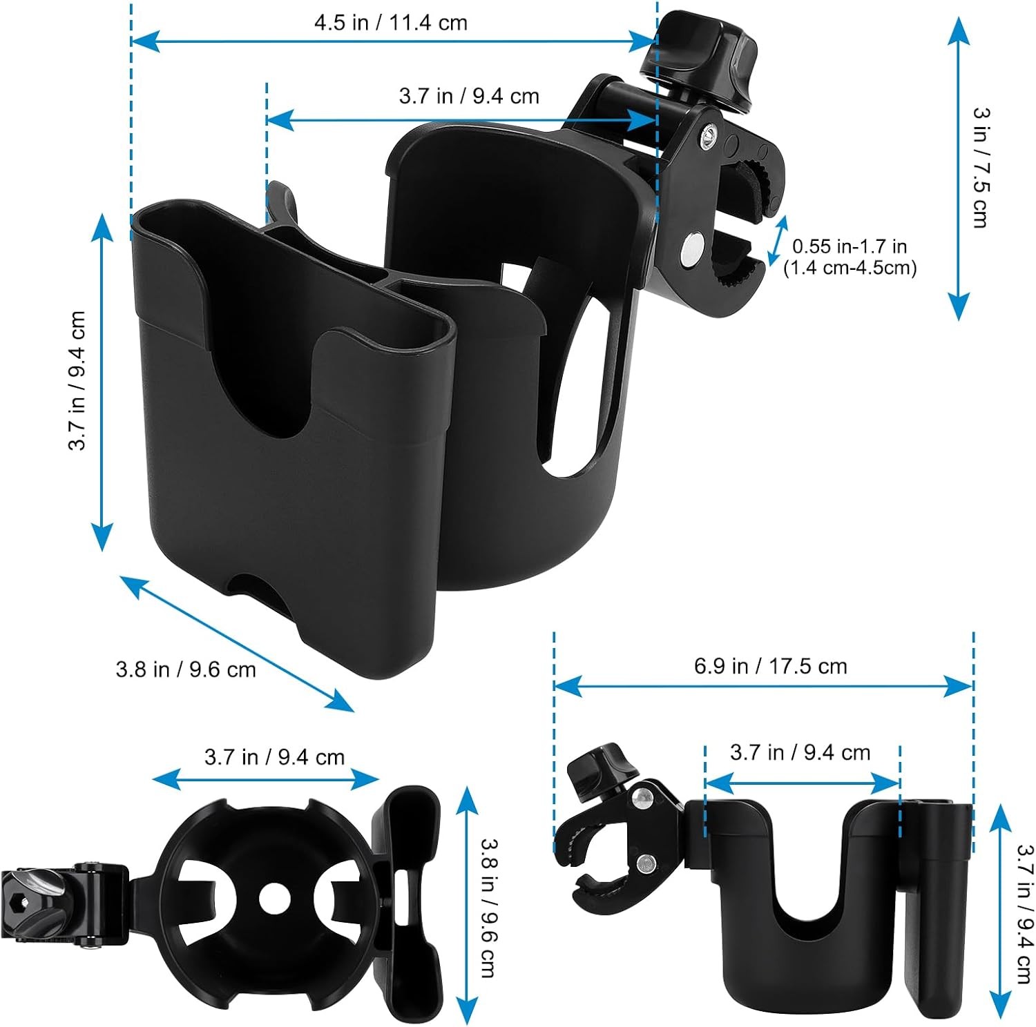 Accmor 2-in-1 Walker Cup Holder with Phone Holder, Wheelchair Cup Holder, Rollat