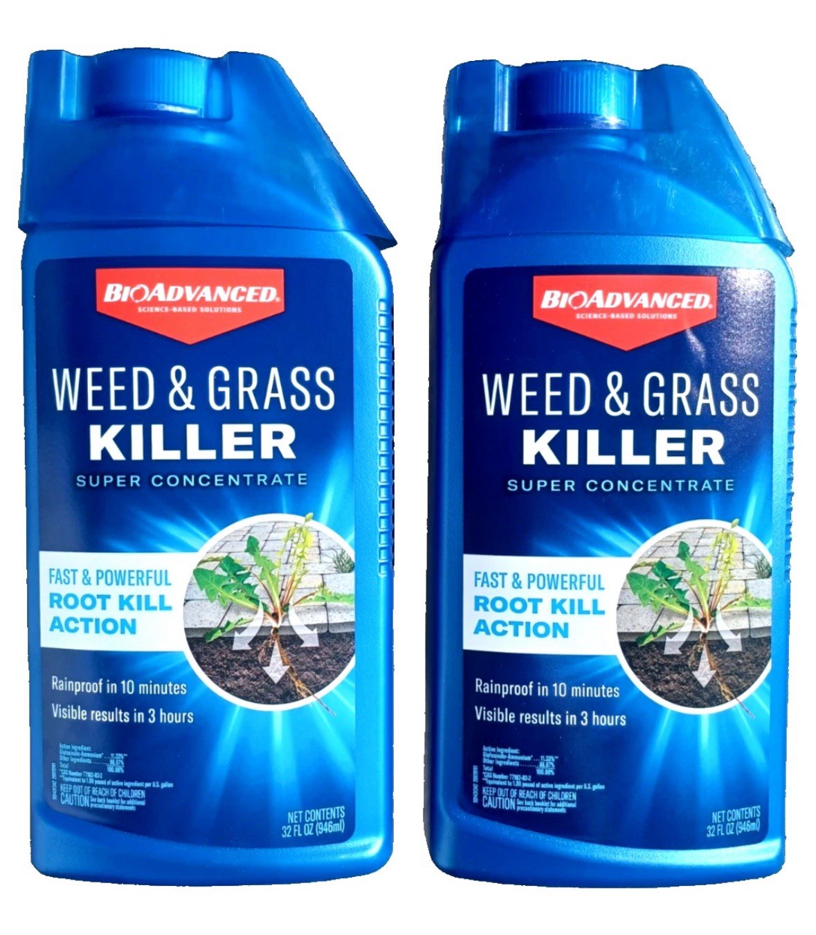 BioAdvanced Weed & Grass Killer Super Concentrate, 2 Bottle Bundle 32-Oz Each