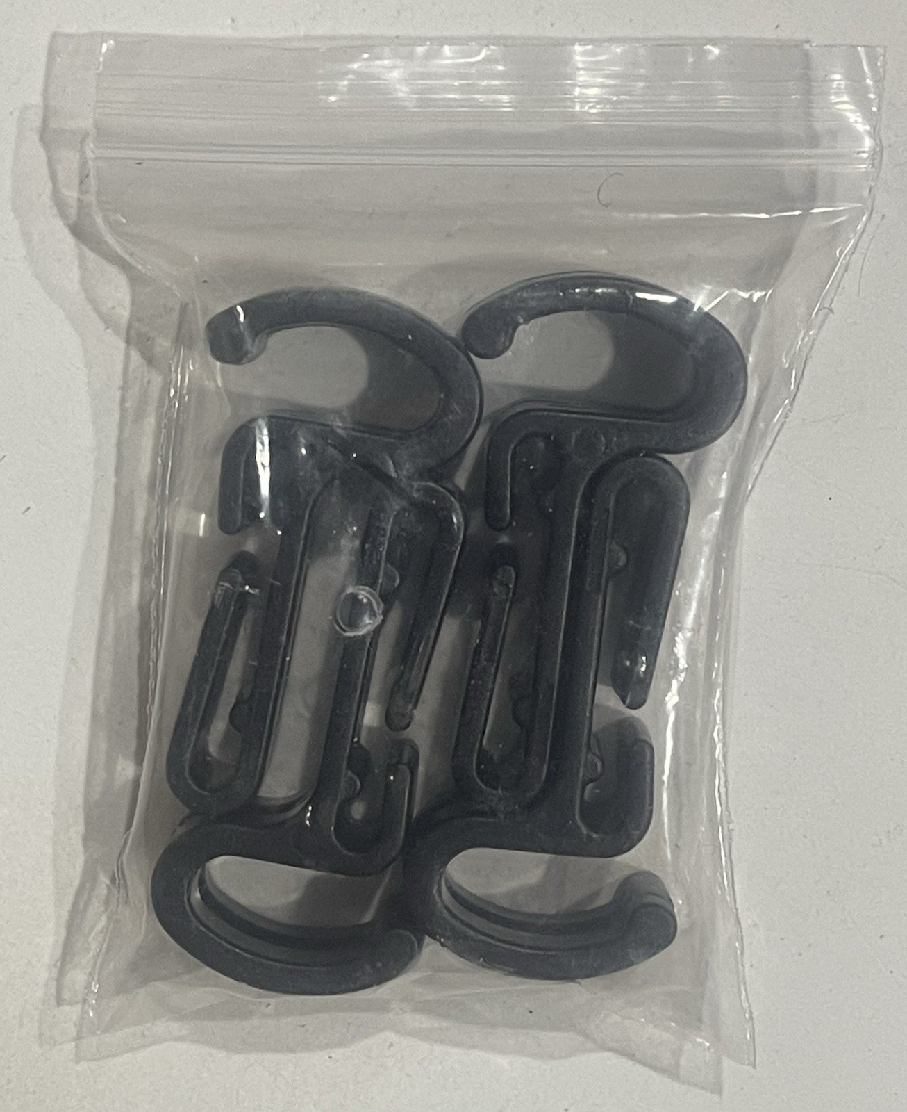 HELMET CLIPS (QTY 4) HARDHAT-HEADLAMP-LED LIGHT-BLACK PLASTIC LIGHTWEIGHT-NEW