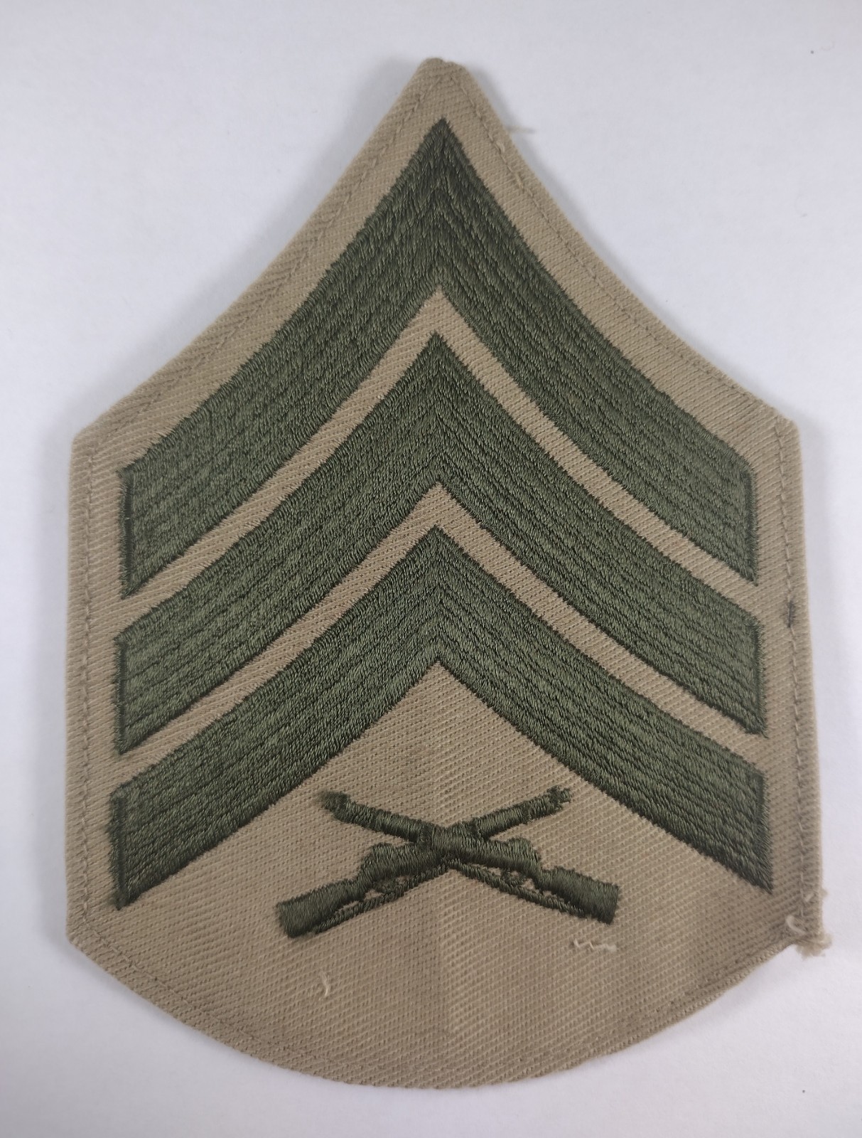USMC Marines Chevron Sergeant USMC Patch Green Khaki Military E5 SGT