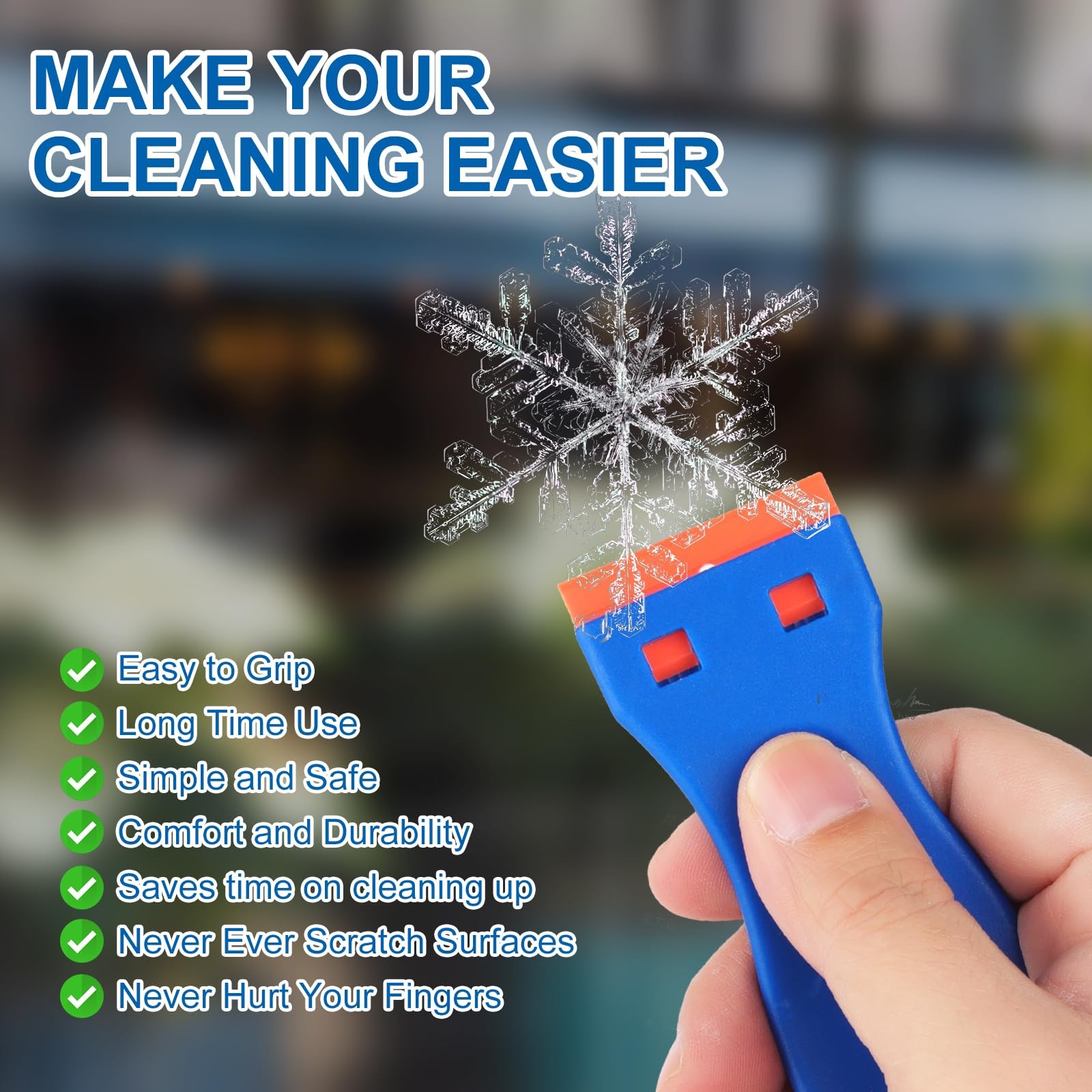 Plastic Razor Blade Scraper Tool, 2 Pcs Razor Scraper with 20 Pcs Plastic Bla...