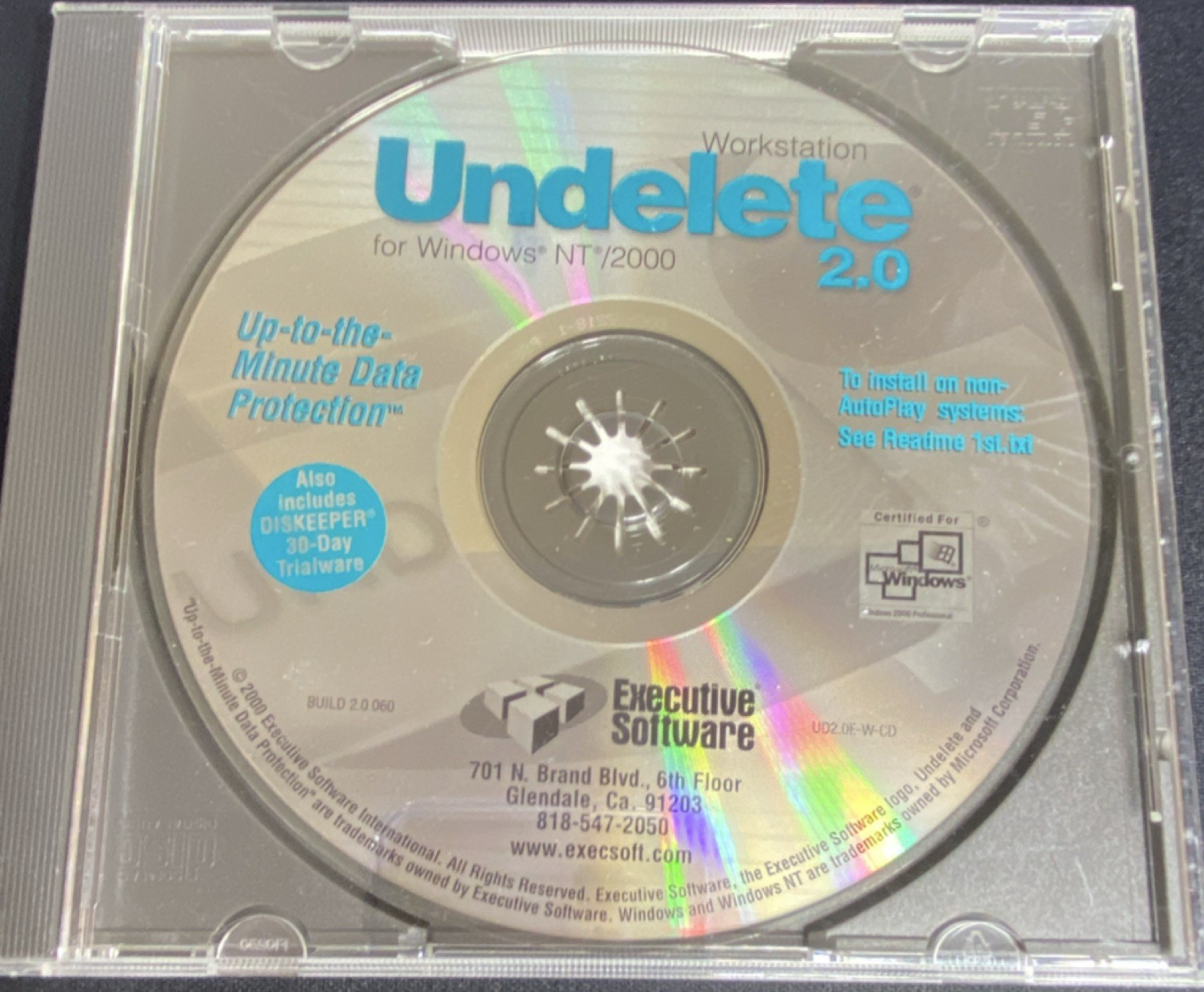 Executive Software Undelete 2.0 Data Recovery Windows NT/2000 English CD