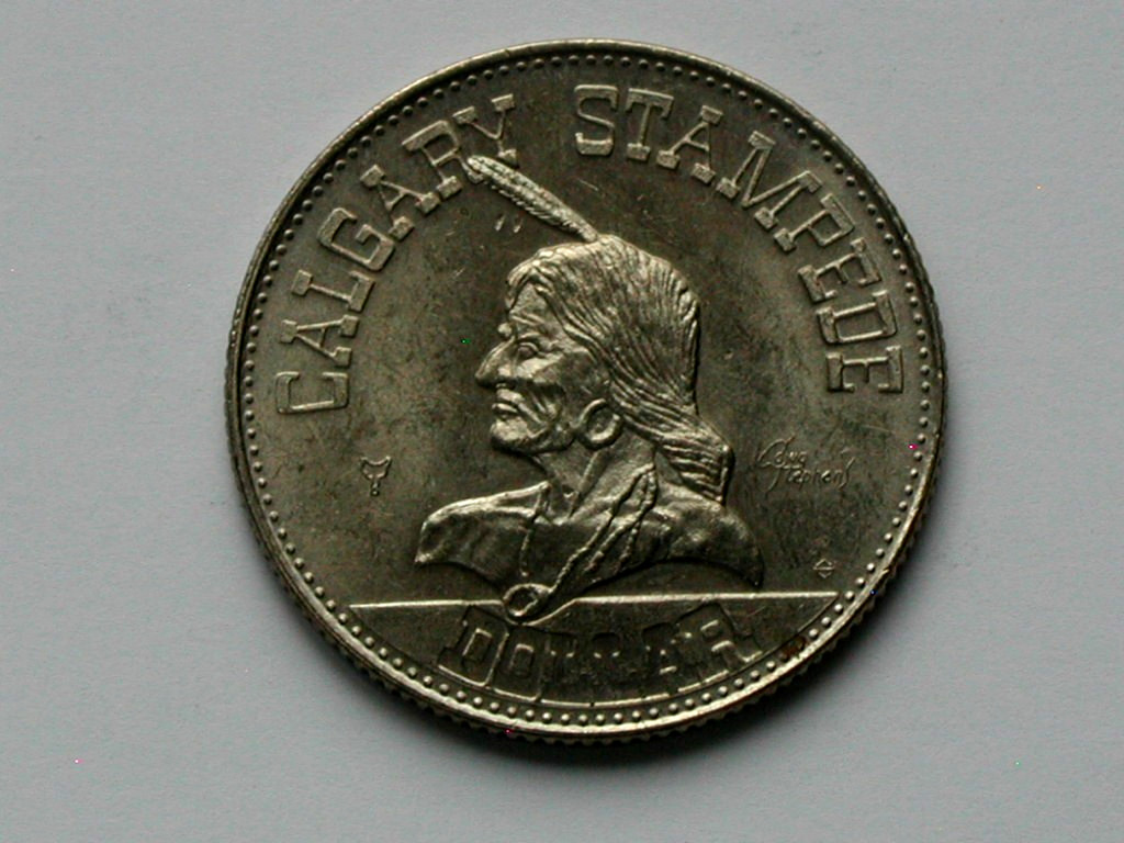 Calgary AB CANADA 1977 Stampede DOLLAR Token for Treaty 7 Blackfoot Indian Chief