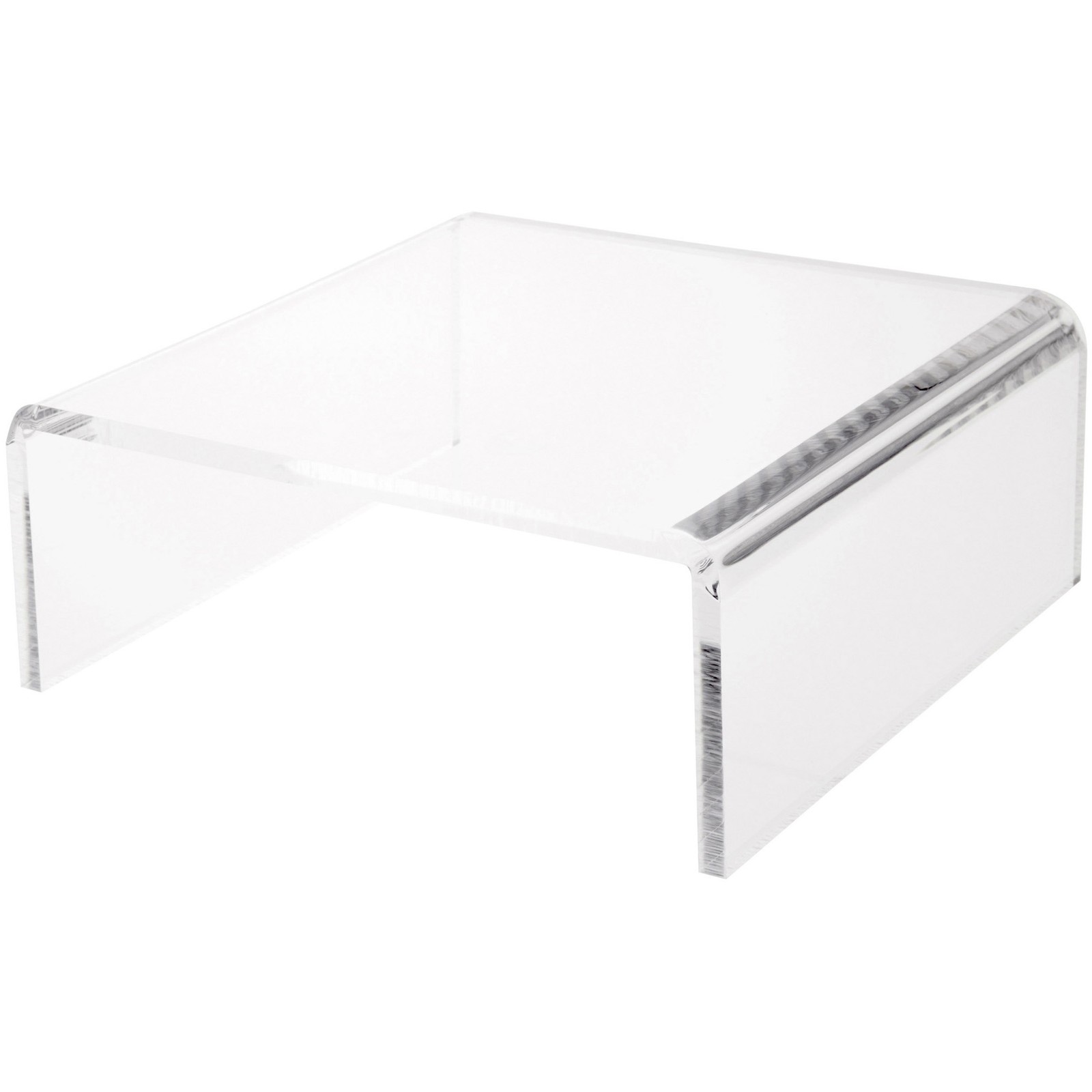 Plymor Clear Acrylic Short Square Display Riser, 4"H x 10"W x 10"D (3/8" thick)