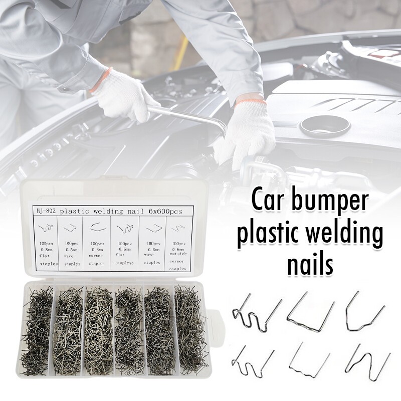 6 sizes 600Pc Hot Staples Plastic Welding Wave Stapler for Car Bumper Repair Kit