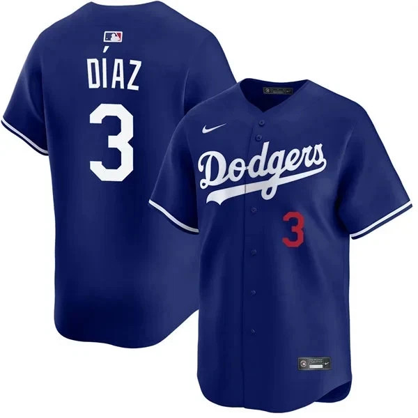 [ All Stitched ] Dodgers Edwin Diaz 3 jersey BLUE Men new hot baseball