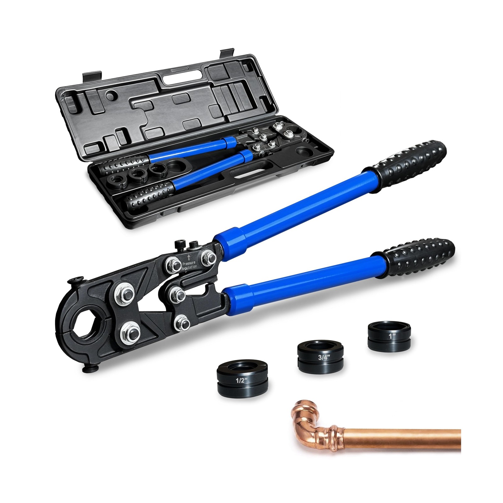 Pro Press Tool Copper Tube Crimping Tools with Telescopic Operating Arms(1/2"...