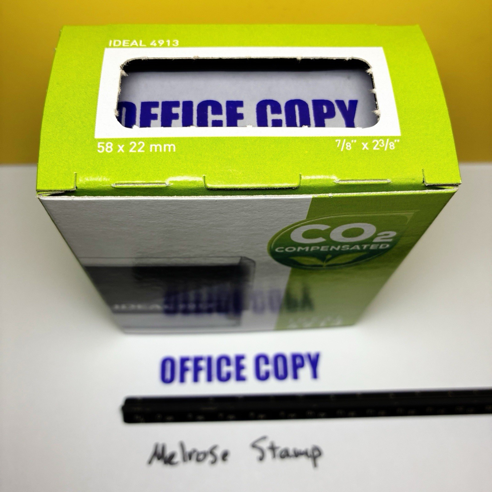 Office Copy Rubber Stamp Purple Ink Self Inking Ideal 4913