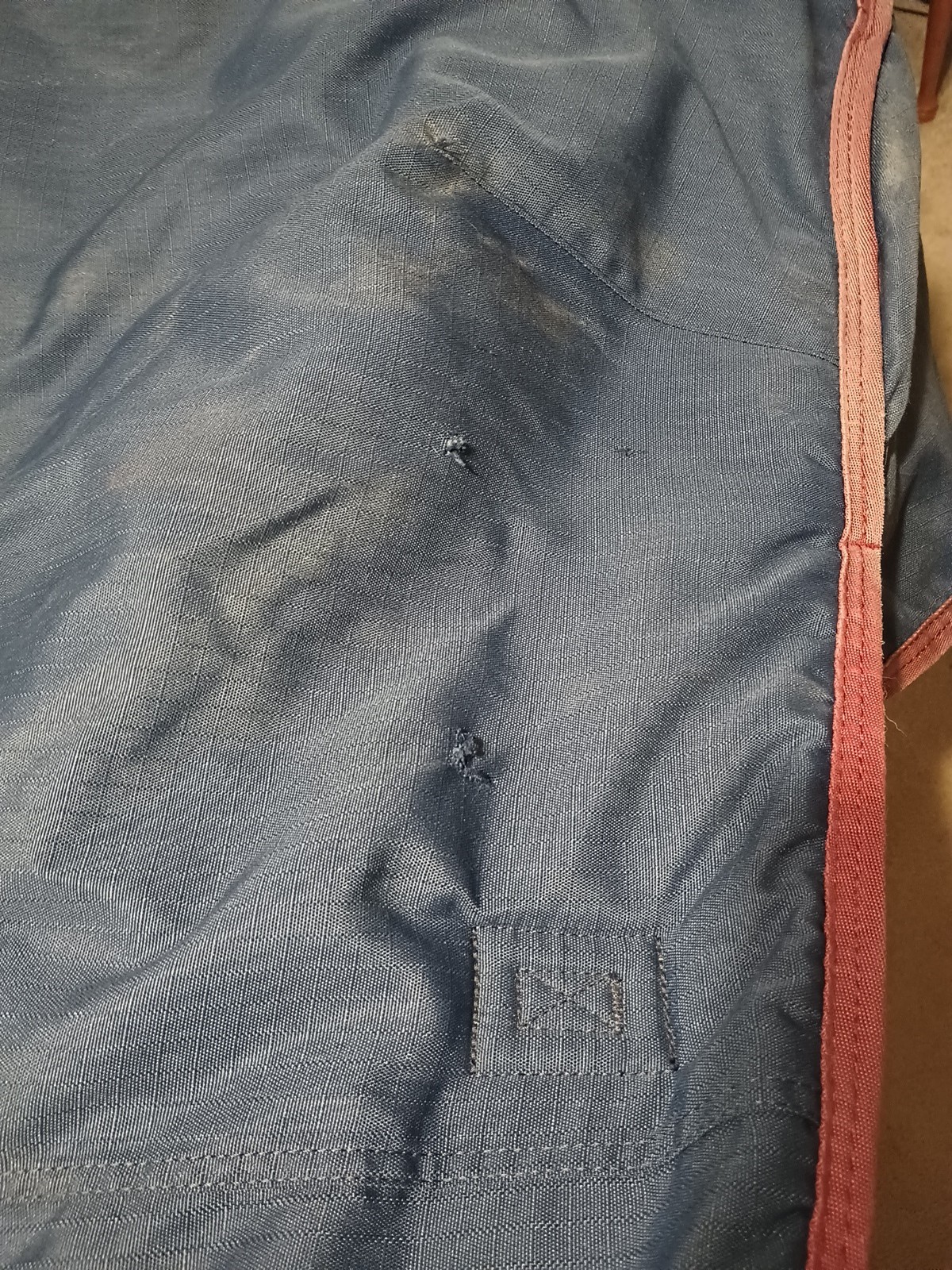 Ozark Leather Blue/Red Winter Horse Blanket 80"