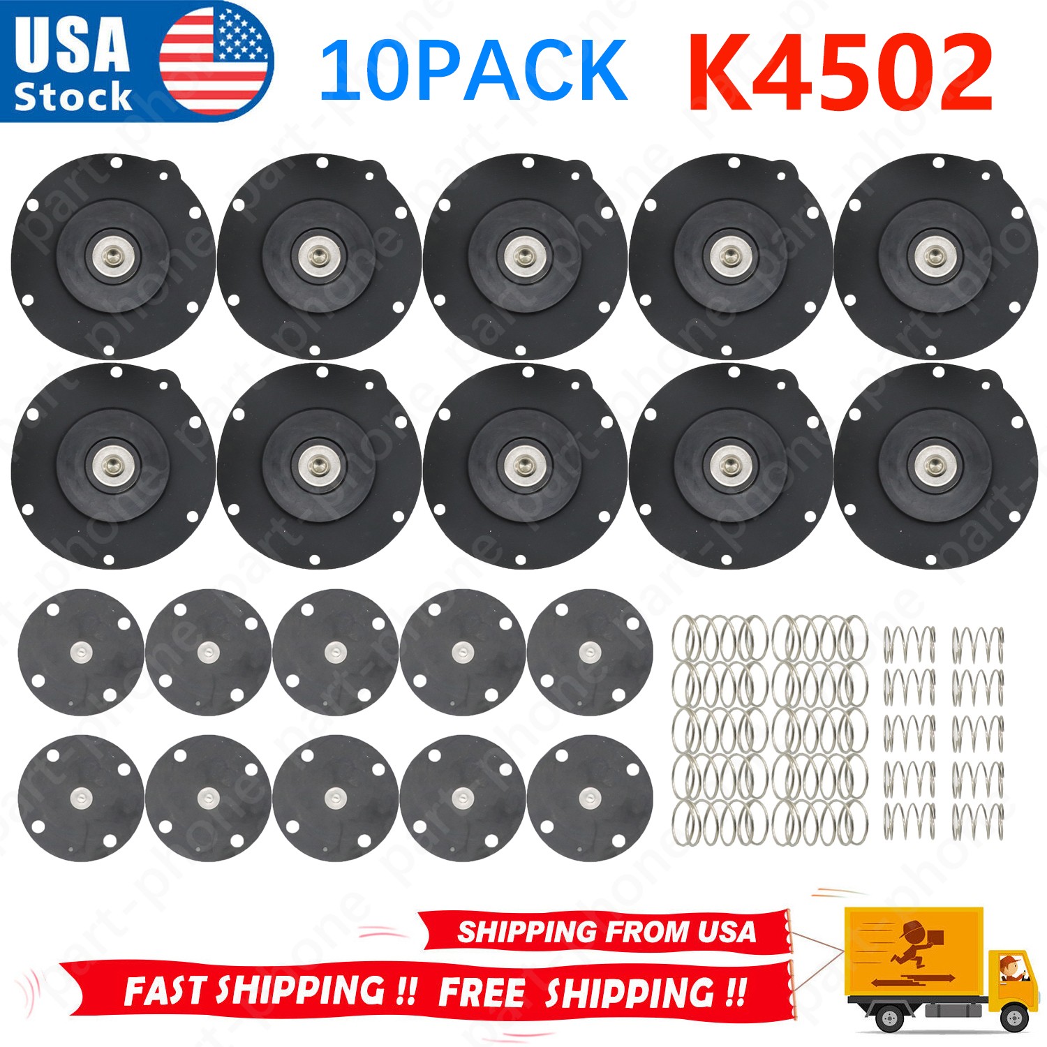 10PCS NEW For GOYEN K4502 M2162 pulse valve diaphragm repair kit