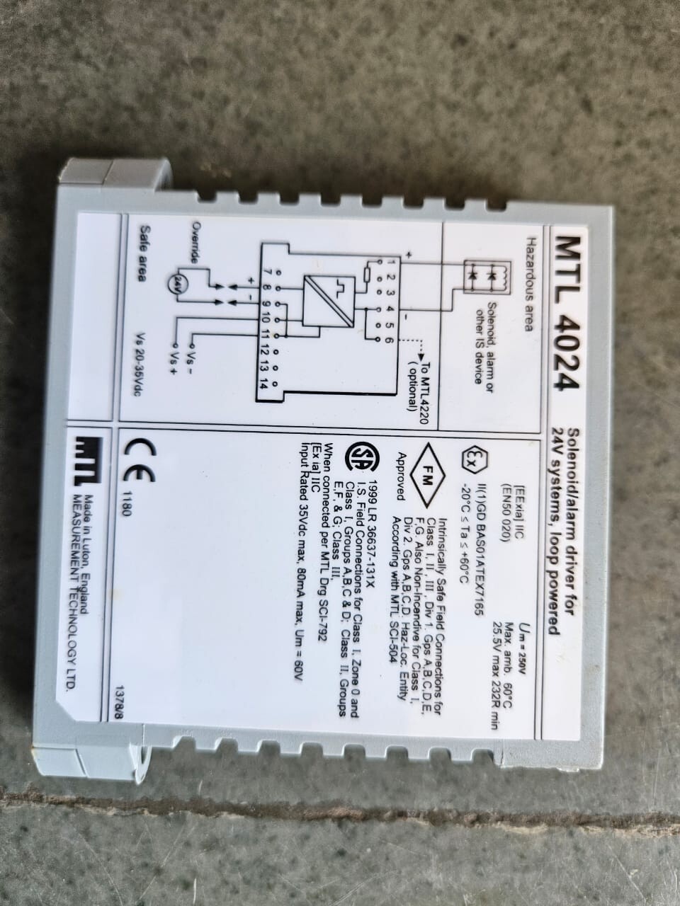 MTL 4024 Solenoid / Alarm Driver for 24V Systems, Loop Powered