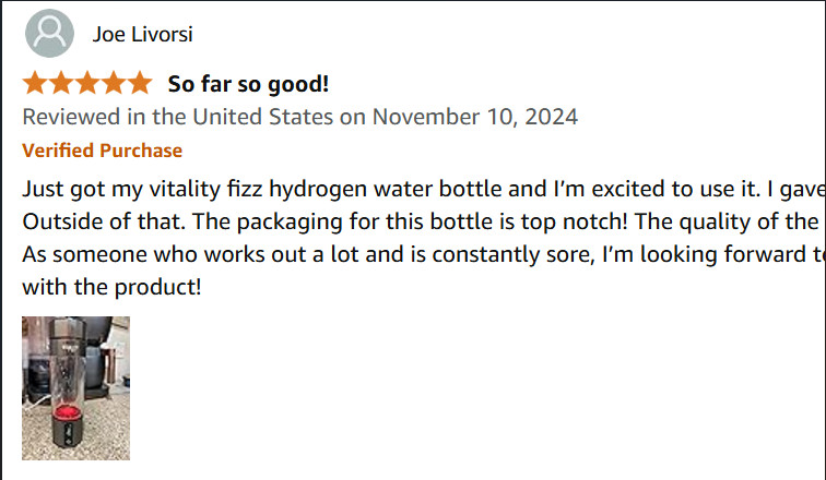 Open Box Vitality Fizz Hydrogen Bottle w/ Inhaler Kit | 6000+ PPB | SPE/PEM Tech