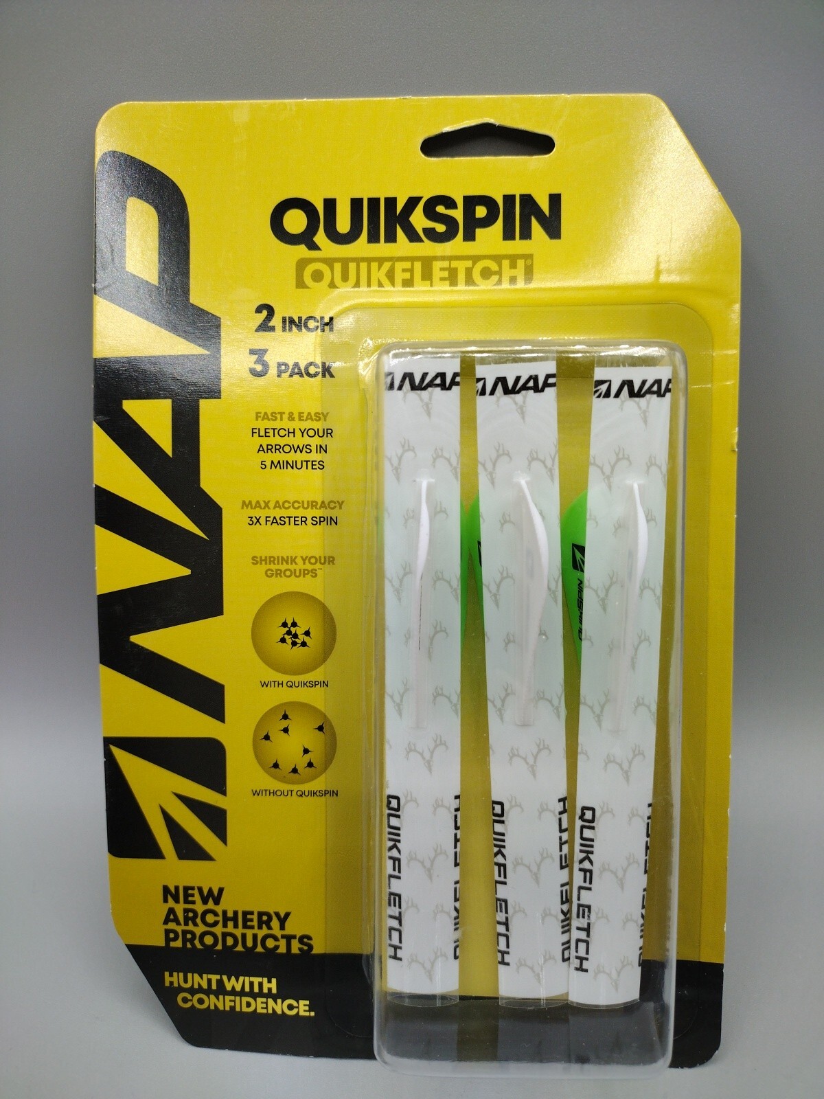 NAP Quikfletch Quickspin 2 in (3 Pack NAP-60-635W ) New in Packaging