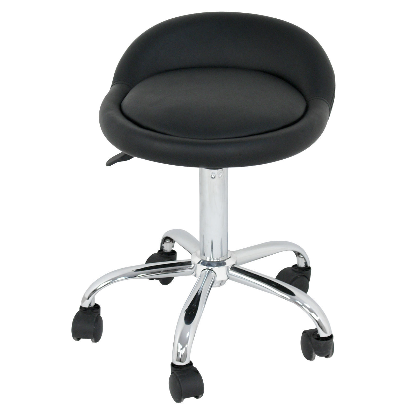 Hydraulic Adjustable Set of 4 Rolling Massage Salon Spa Stools Open Back Chairs