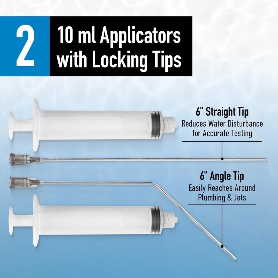 Pool Leak Detection Dye Kit 75+ Tests 2 Stainless Steel Precision Applicators