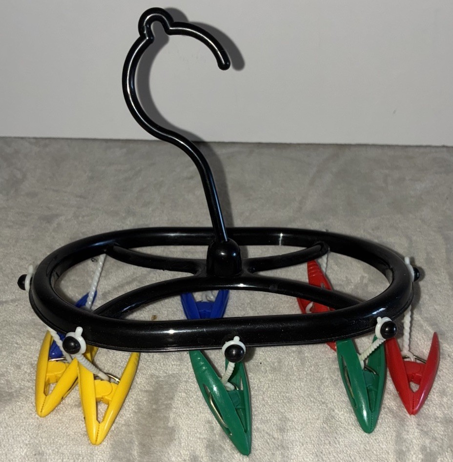 Hanger Drying Rack 8 Clips Small Rotating Stocking Lingerie Vintage