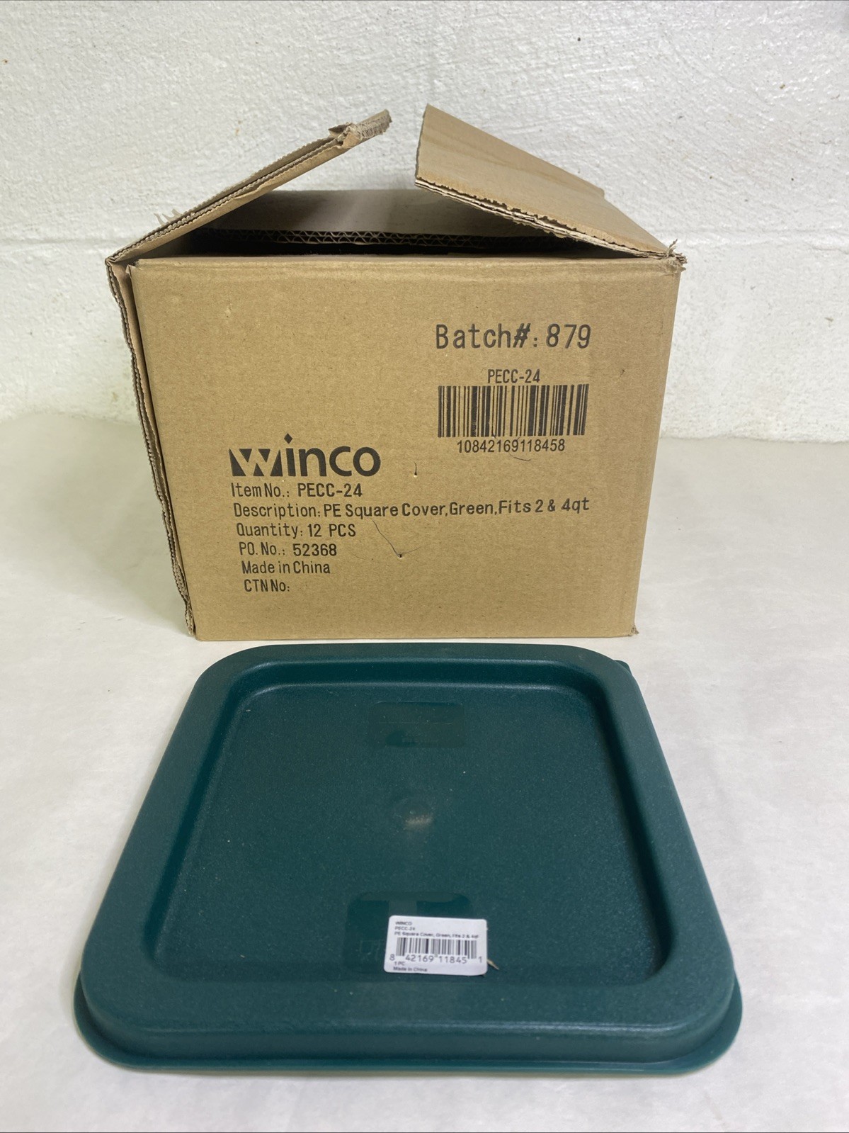Winco PECC-24 2 and 4 qt Green Food Container Cover Lids Lot Of 12 New 1 Dozen