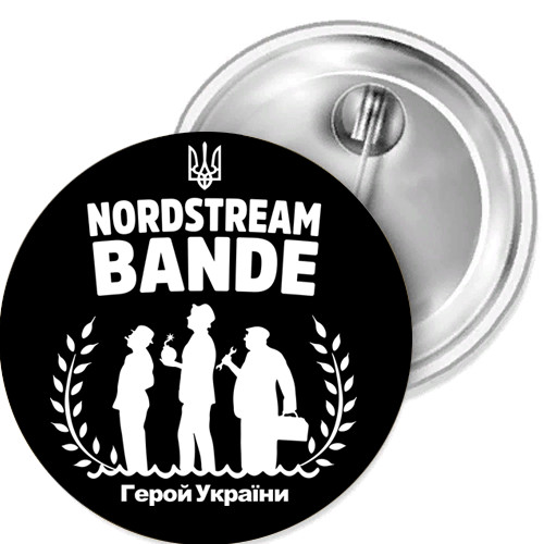 The Nordstream Gang Pipeline Button Badge Sticker Bottle Opening Mirror
