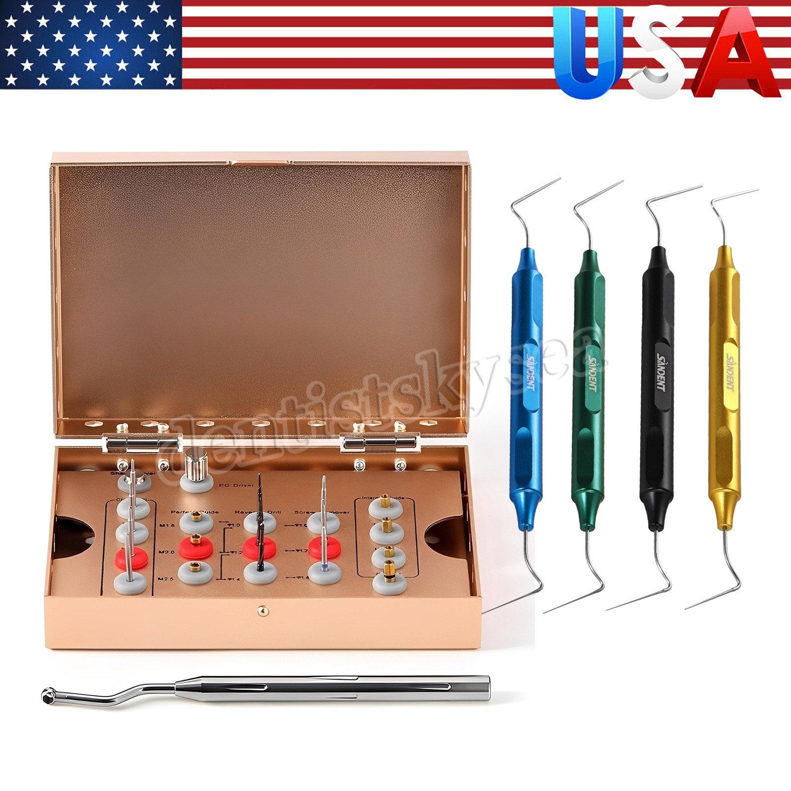 Dental Implant Broken Screw removal kit /Condenser Gutta Percha Tip Hand Plugger